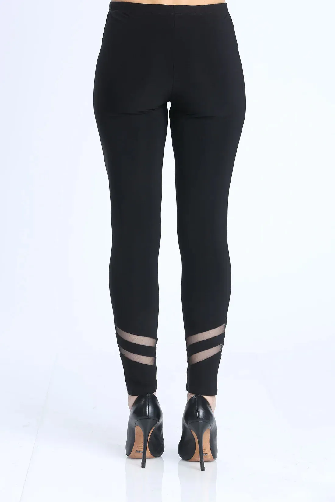 053- IC Collection Black Mesh Inset Pants