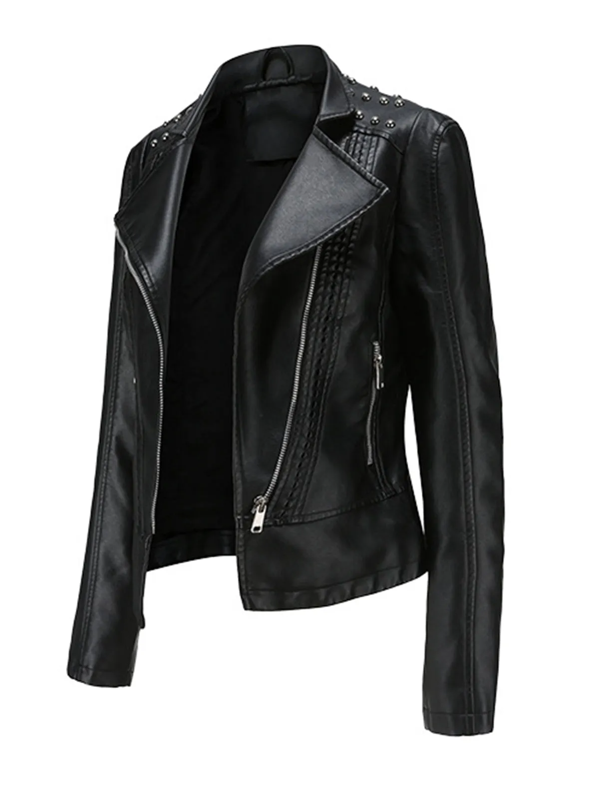 1980s Solid Lapel Leather Jacket