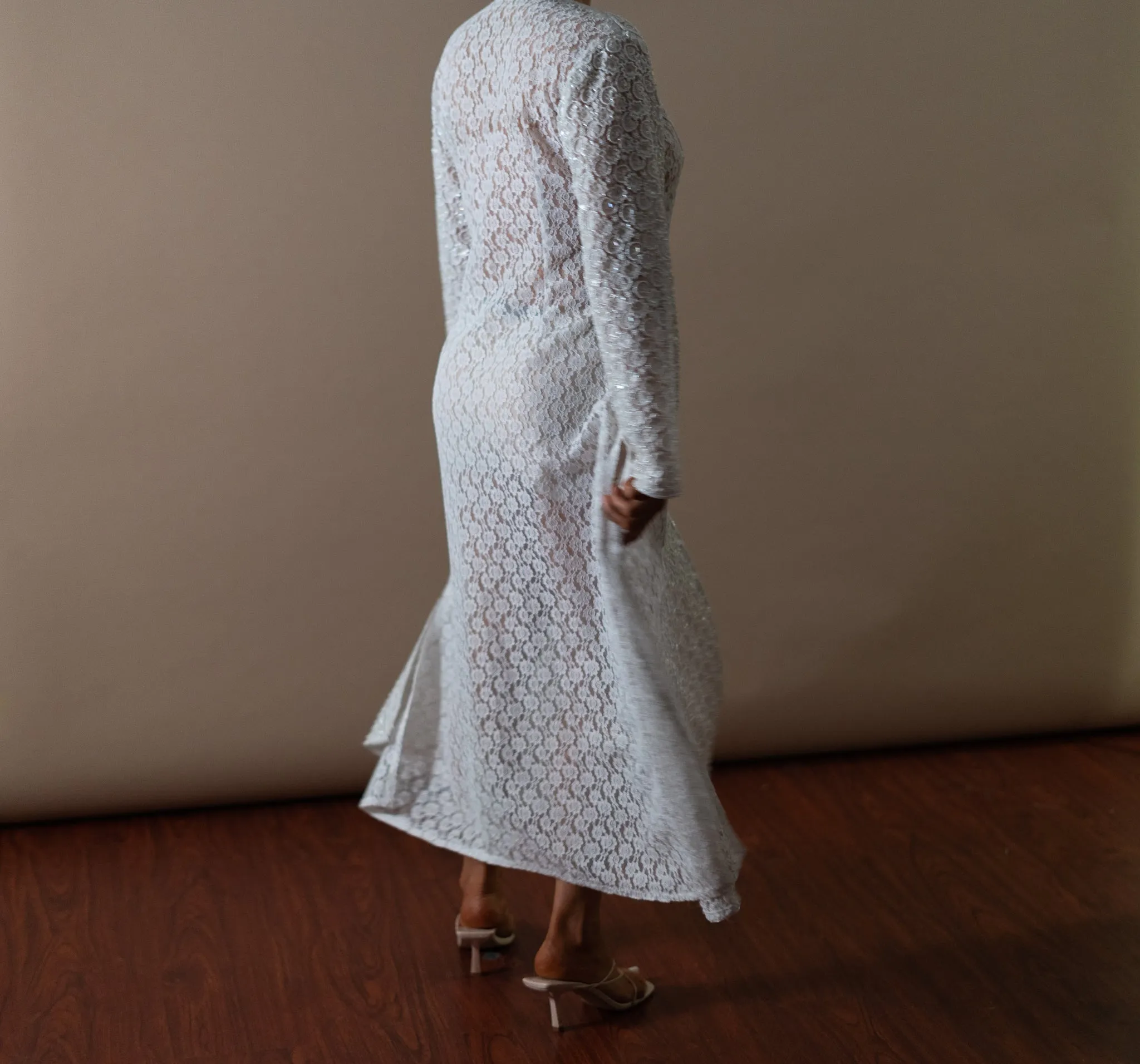 70's White Lace Bridal Dress