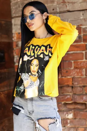 Aaliyah Rock The Boat Graffiti Tunic Top - Yellow