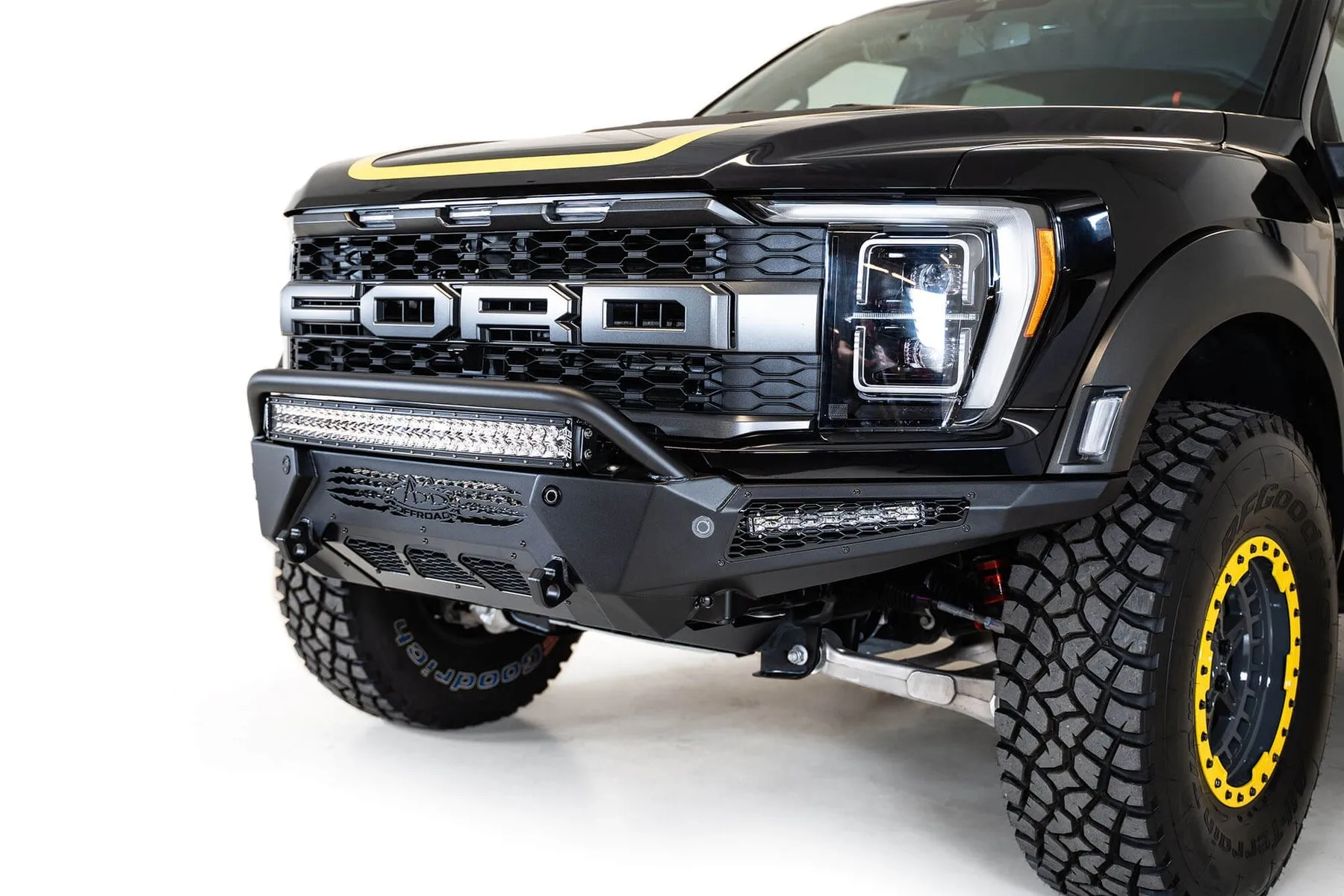 Addictive Desert Designs Honeybadger Front Bumper W/ Top Hoop - F-150 Raptor