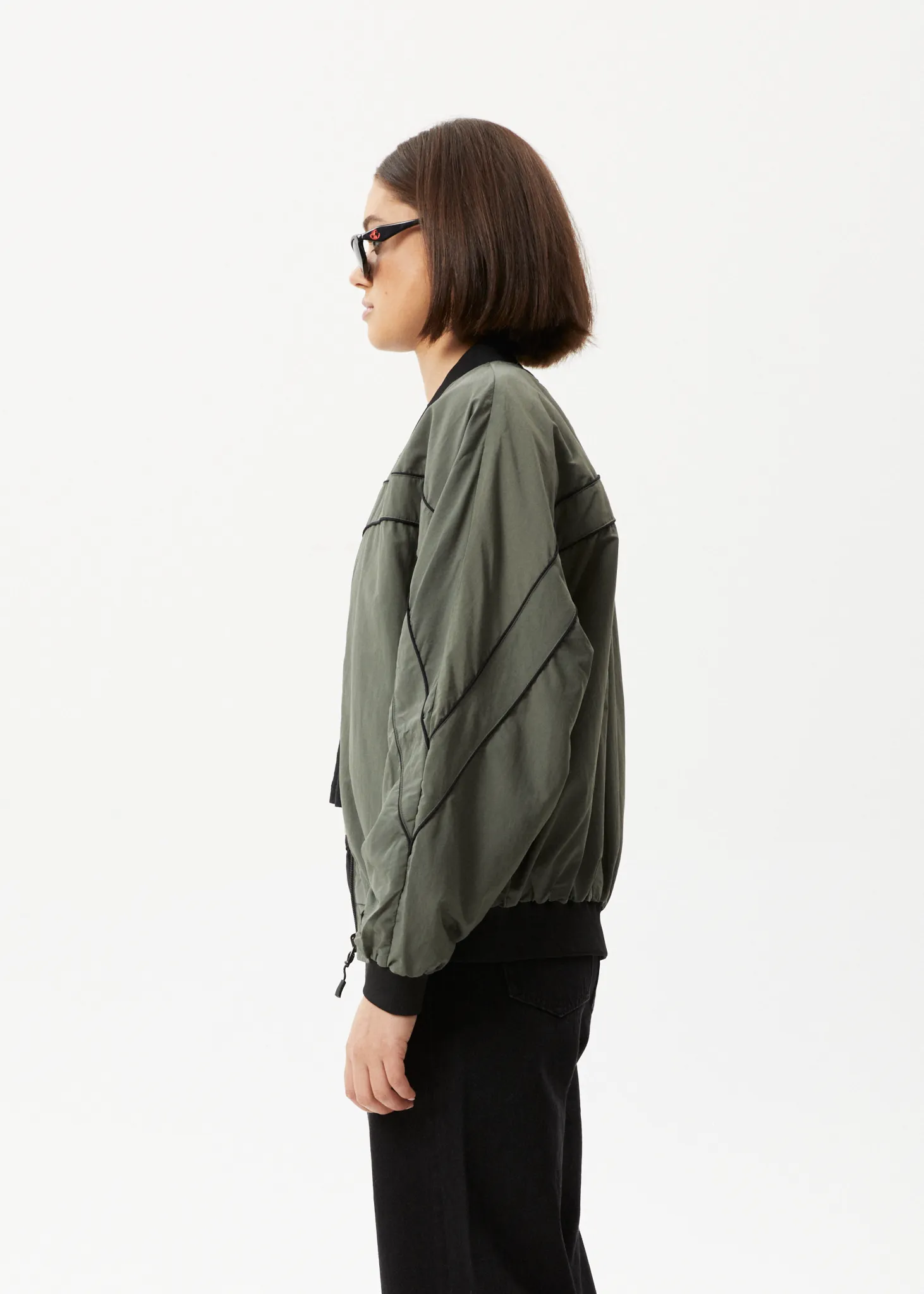 AFENDS Womens Sybil - Recycled Reversible Bomber Jacket  - Jungle Green