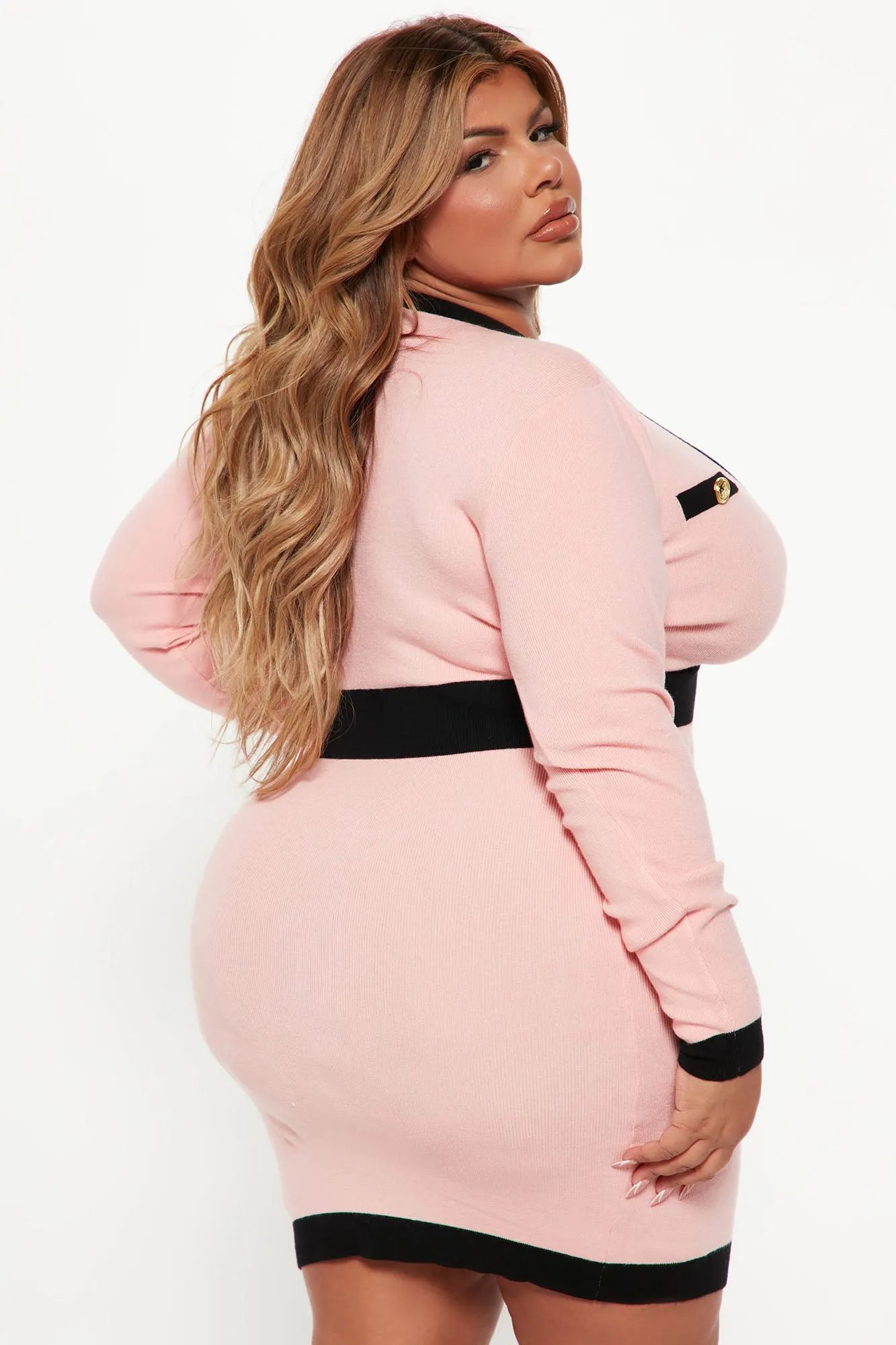 After Hours Sweater Mini Dress - Pink