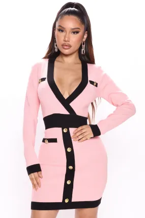 After Hours Sweater Mini Dress - Pink