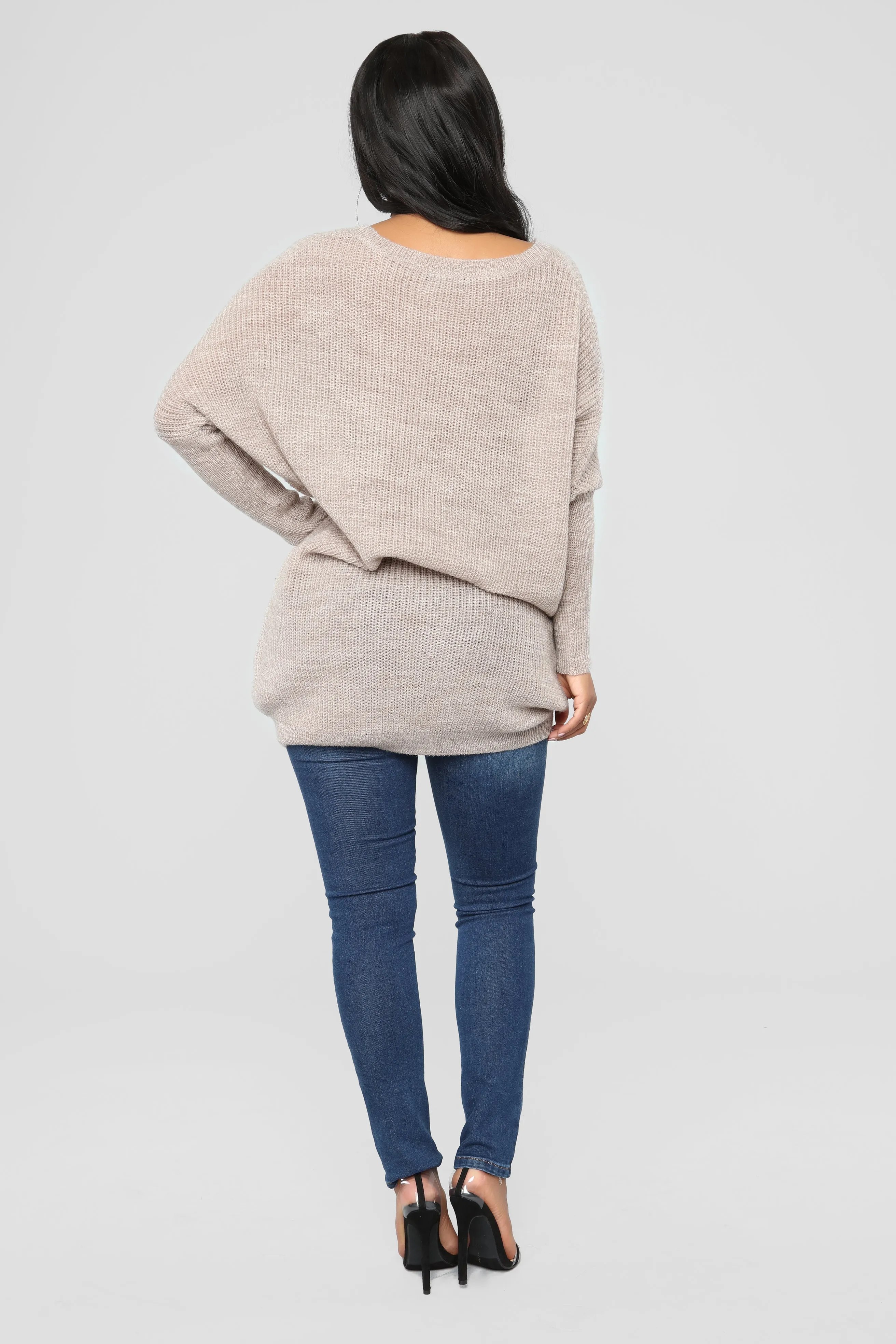 Alyssa Oversize Sweater Dress - Taupe