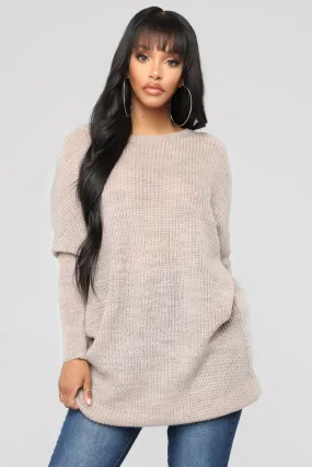 Alyssa Oversize Sweater Dress - Taupe