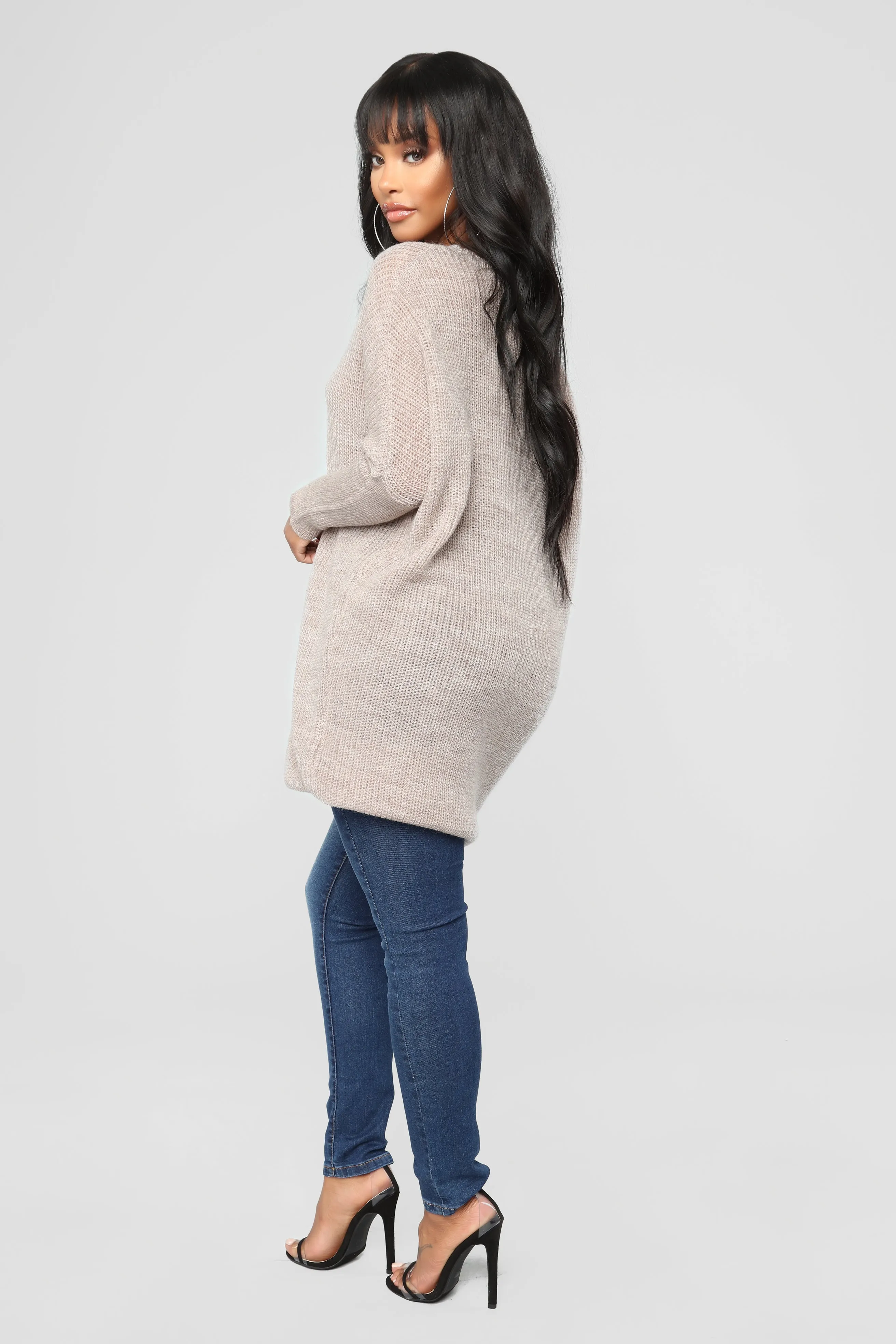 Alyssa Oversize Sweater Dress - Taupe