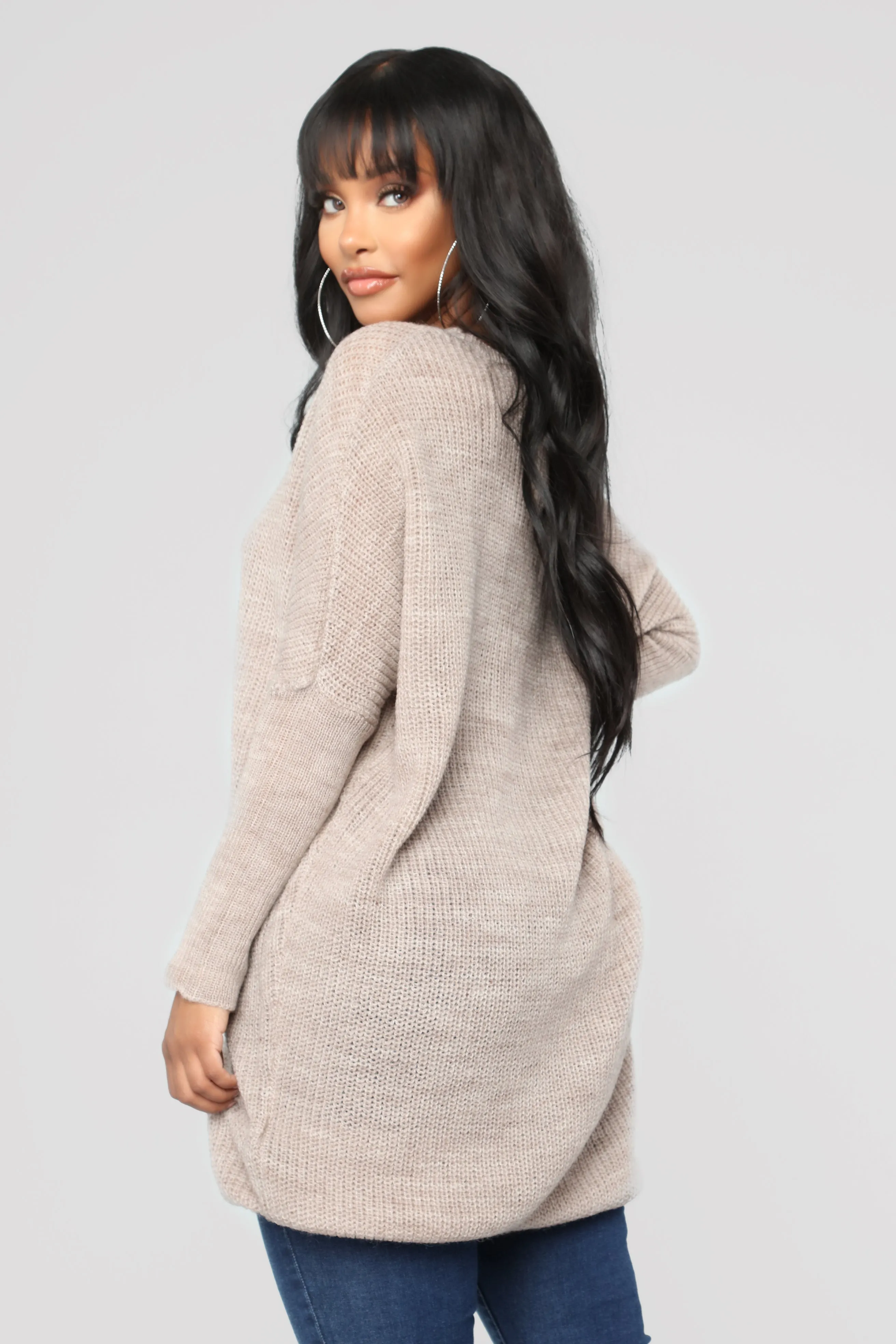 Alyssa Oversize Sweater Dress - Taupe