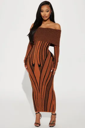 Alyssa Sweater Maxi Dress - Rust/combo