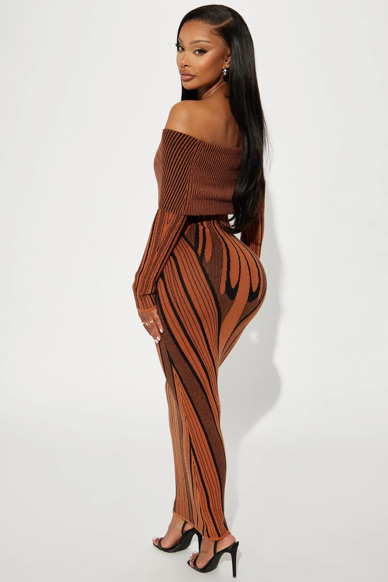 Alyssa Sweater Maxi Dress - Rust/combo