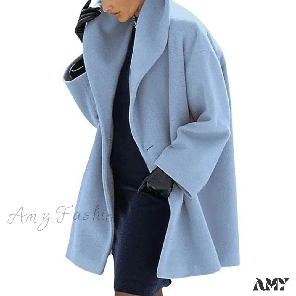 Amy Fashion - Casual Woolen long Overcoat