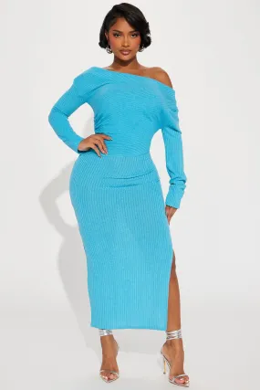 Anne Sweater Maxi Dress - Blue