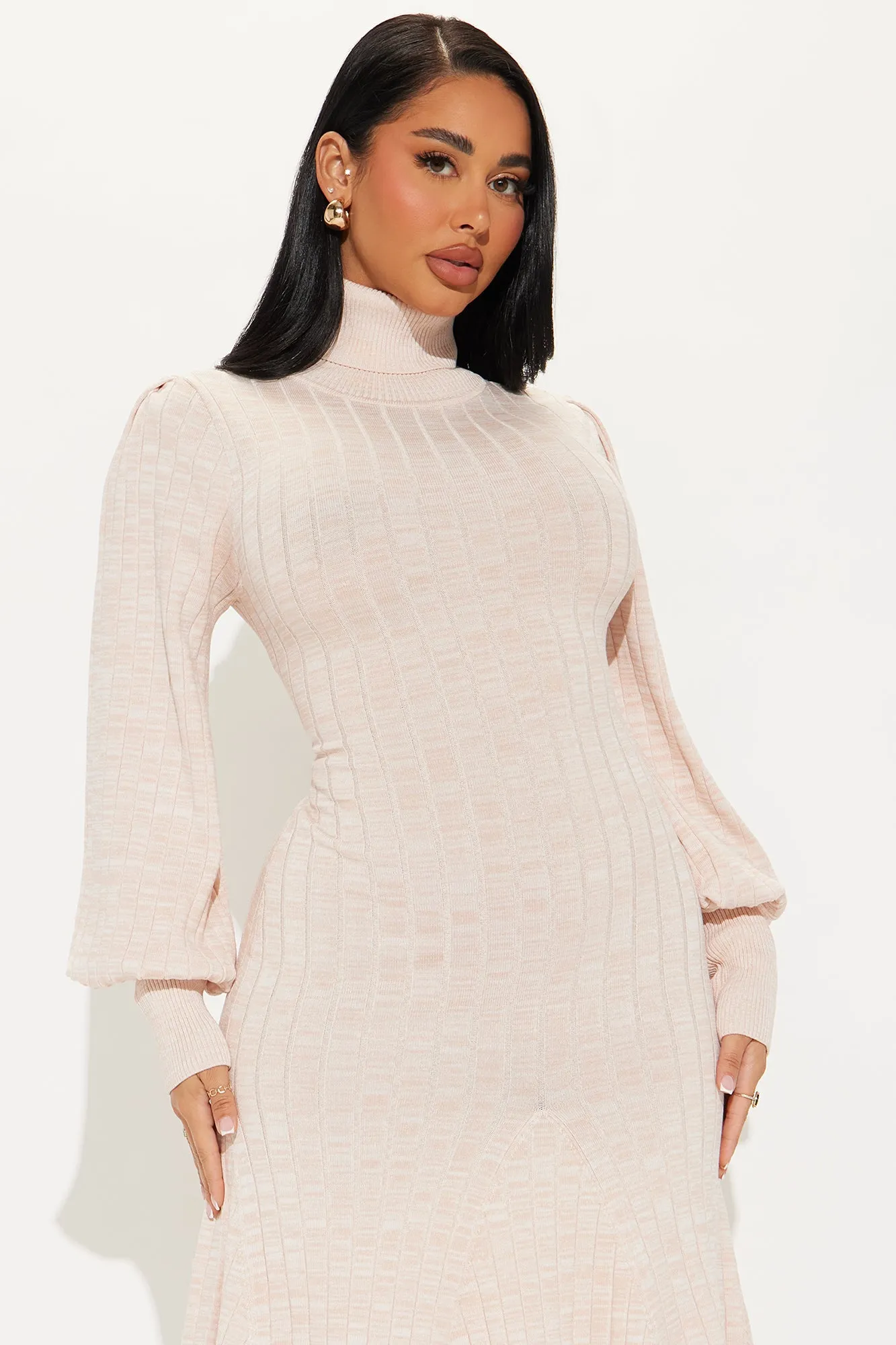 Aquarius Mermaid Sweater Midi Dress - Oatmeal