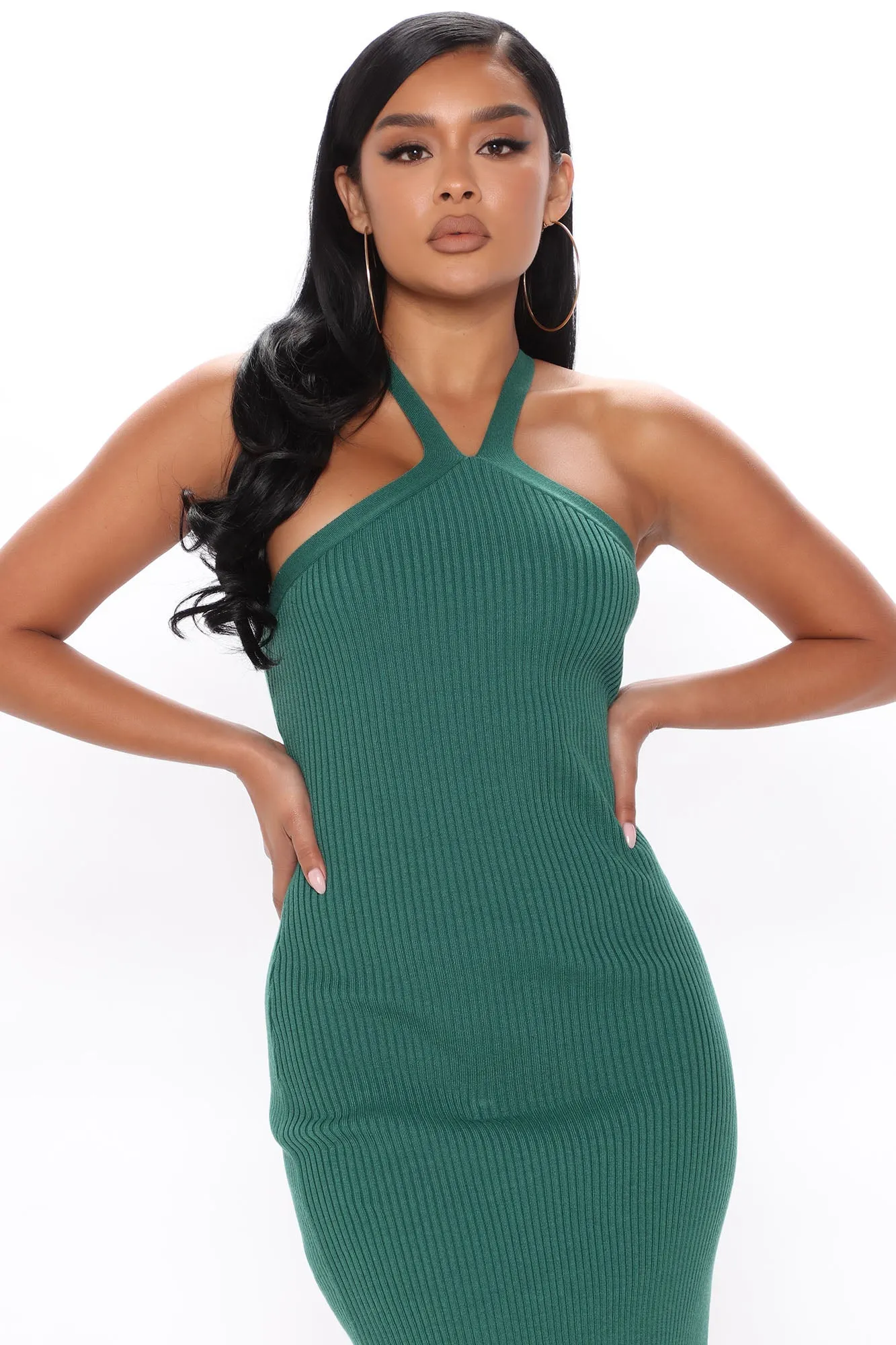 Arianna Sweater Maxi Dress - Green