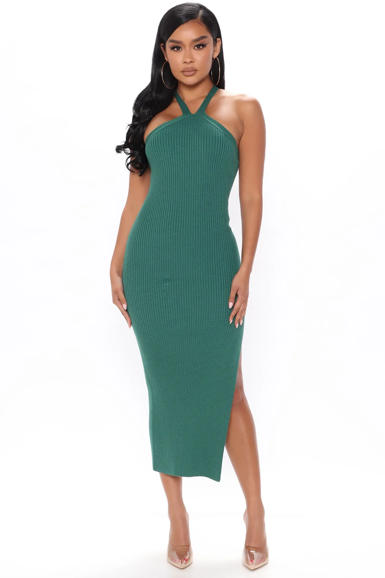 Arianna Sweater Maxi Dress - Green