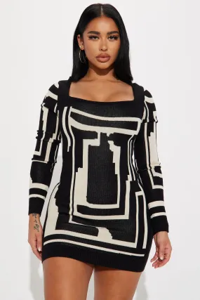 Aster Knit Mini Dress - Black/combo