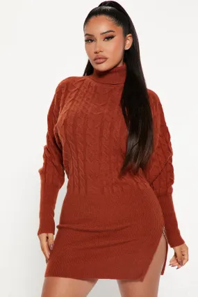 Audrey Sweater Mini Dress - Camel