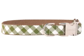 Avocado Check Dog Collar