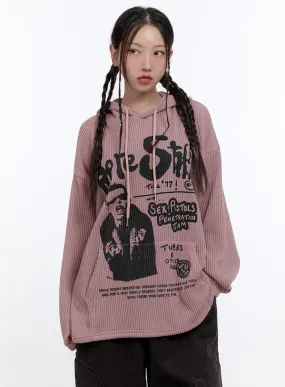 Baggy Graphic Hooded Sweater CS406