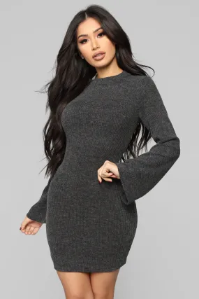 Be A Doll Sweater Mini Dress - Black