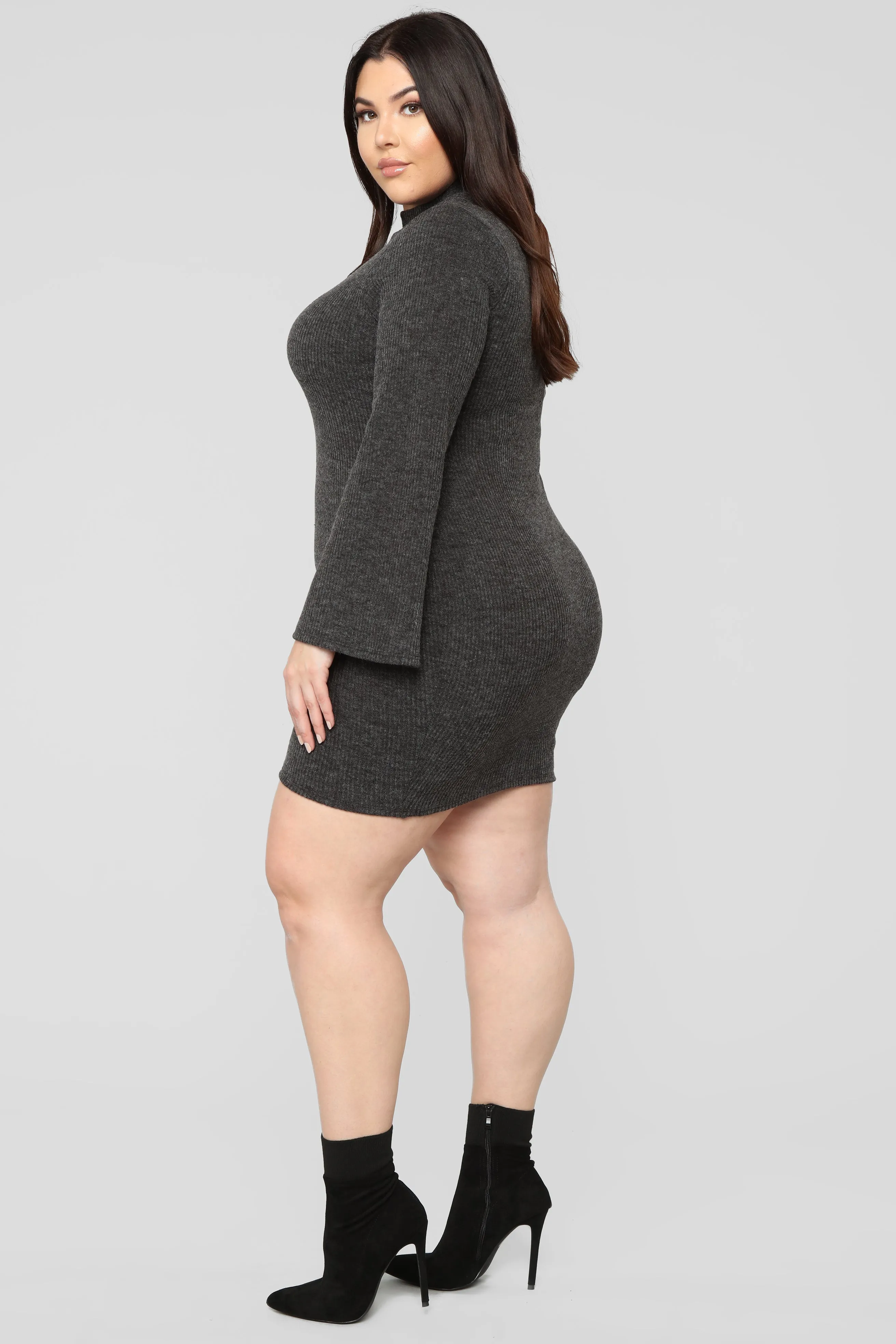 Be A Doll Sweater Mini Dress - Black