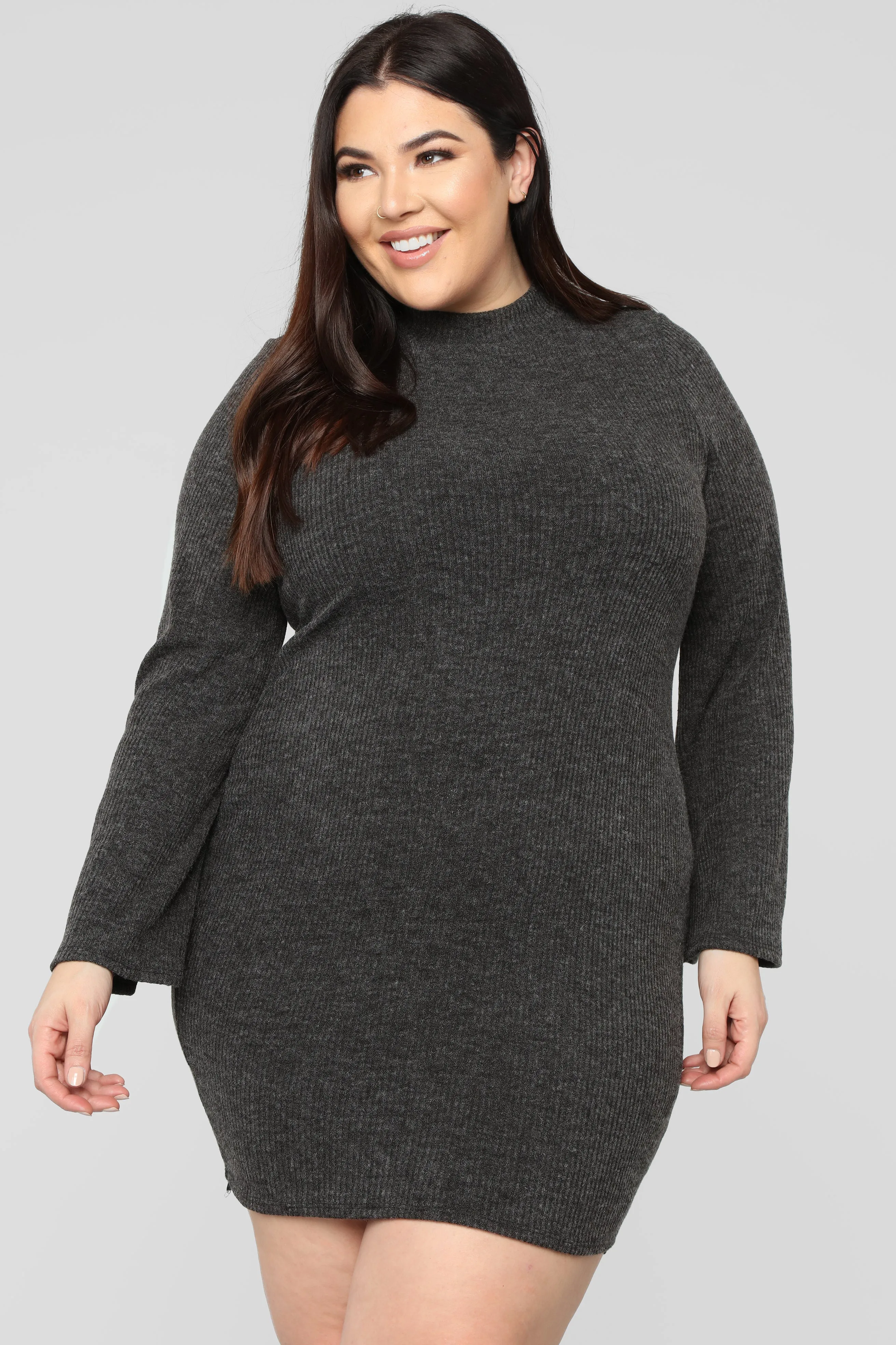 Be A Doll Sweater Mini Dress - Black