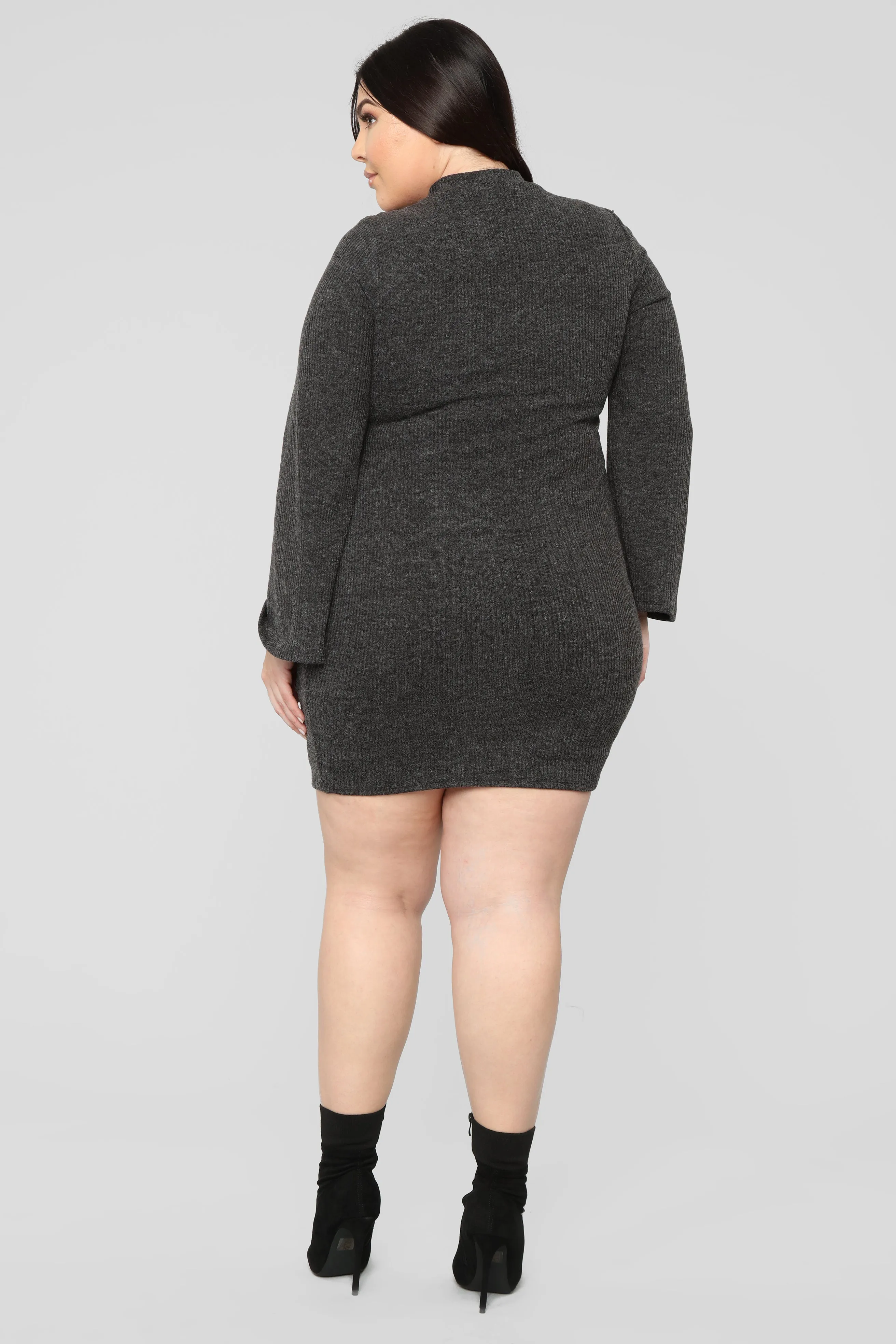 Be A Doll Sweater Mini Dress - Black