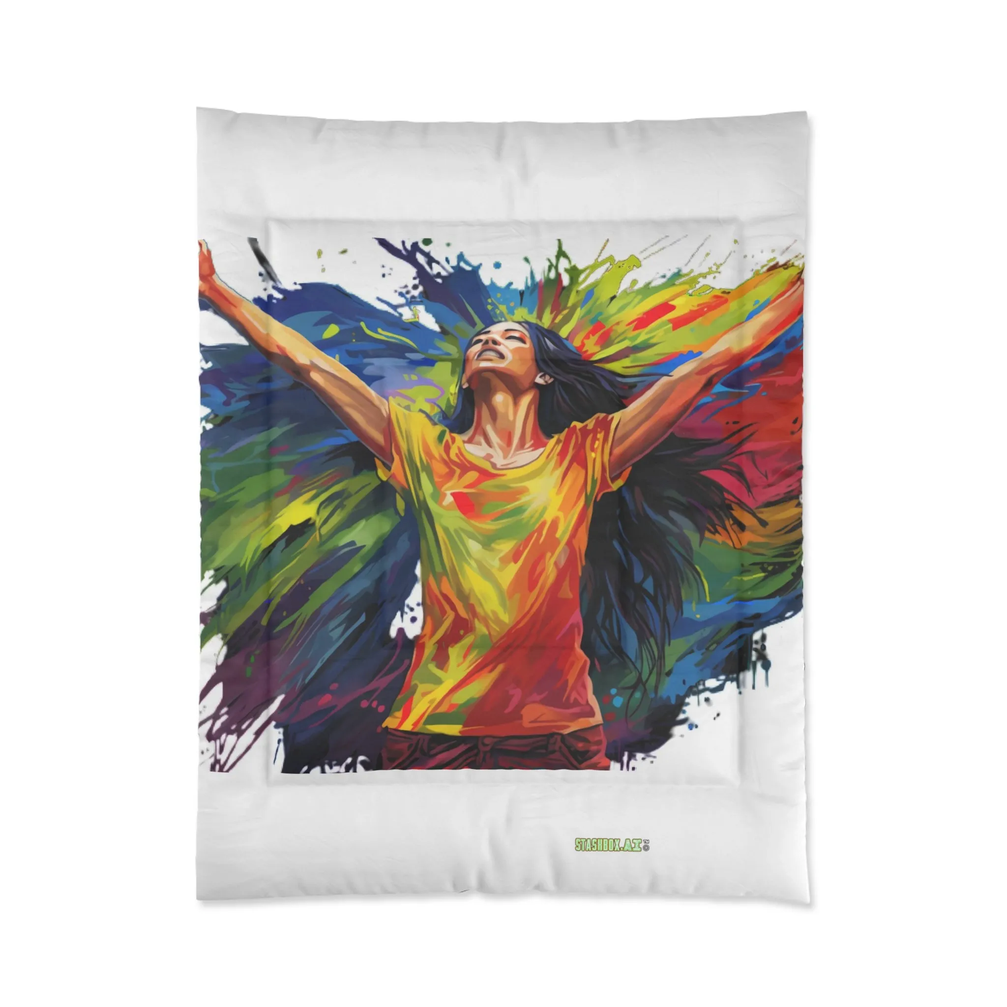 Bedding Comforter Rainbow Model Drawn Crossing Finish Line #016