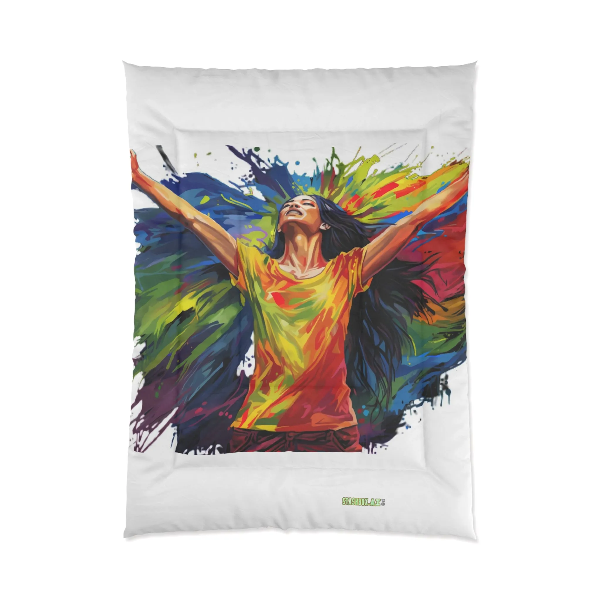 Bedding Comforter Rainbow Model Drawn Crossing Finish Line #016