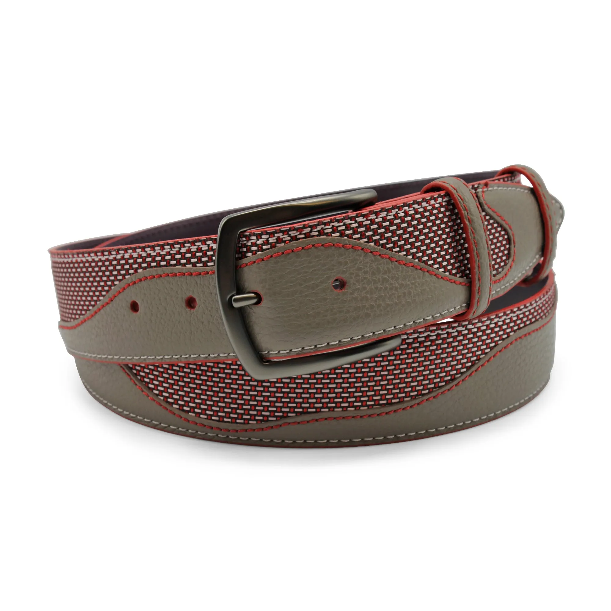 Belafonte Grey/Wine/White Performance Belt