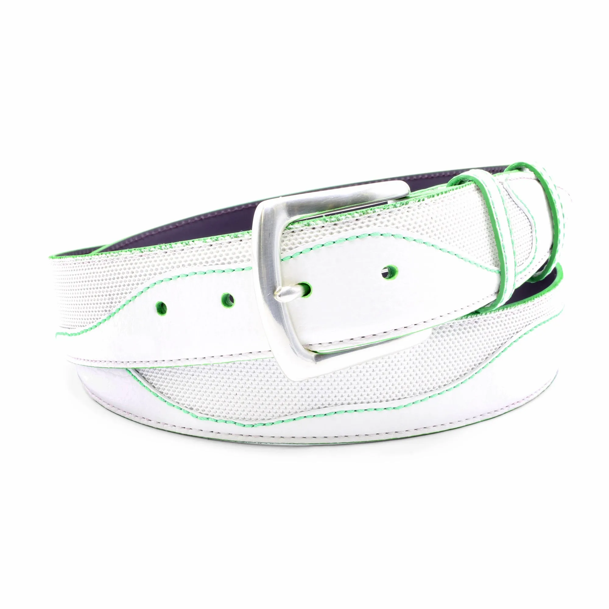 Belafonte Sport White/Fluo Green Performance Belt