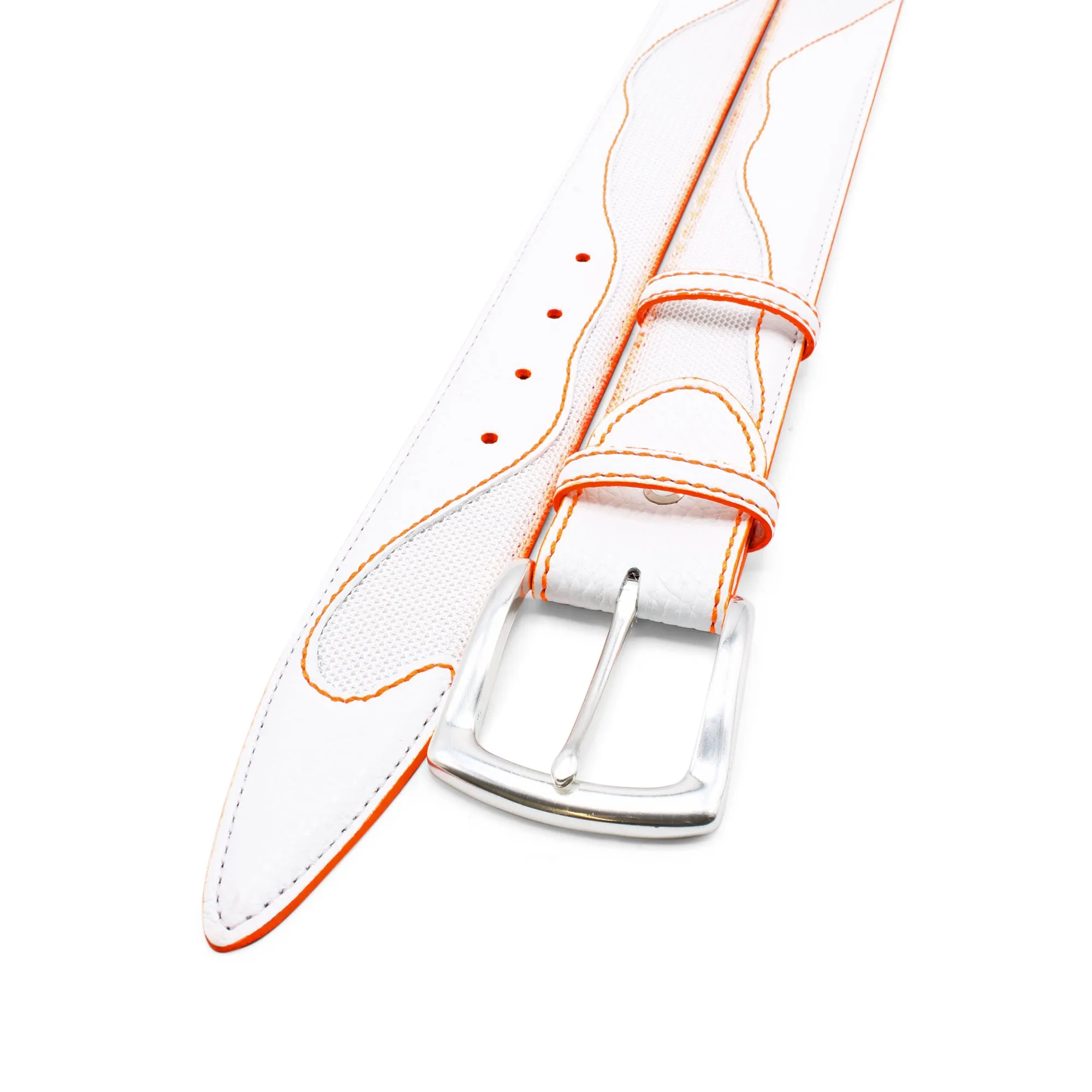 Belafonte Sport White/Fluo Orange Performance Belt