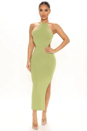 Better Together Sweater Midi Dress - Green