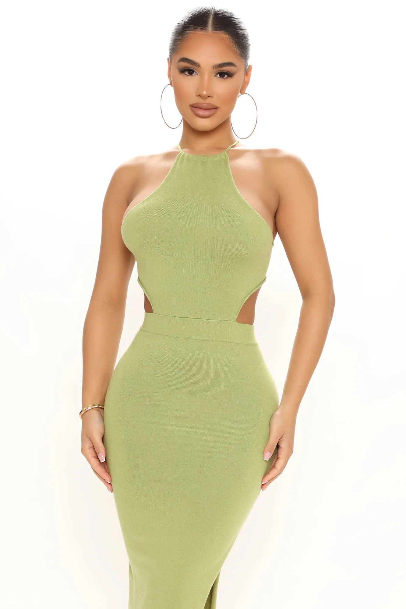 Better Together Sweater Midi Dress - Green