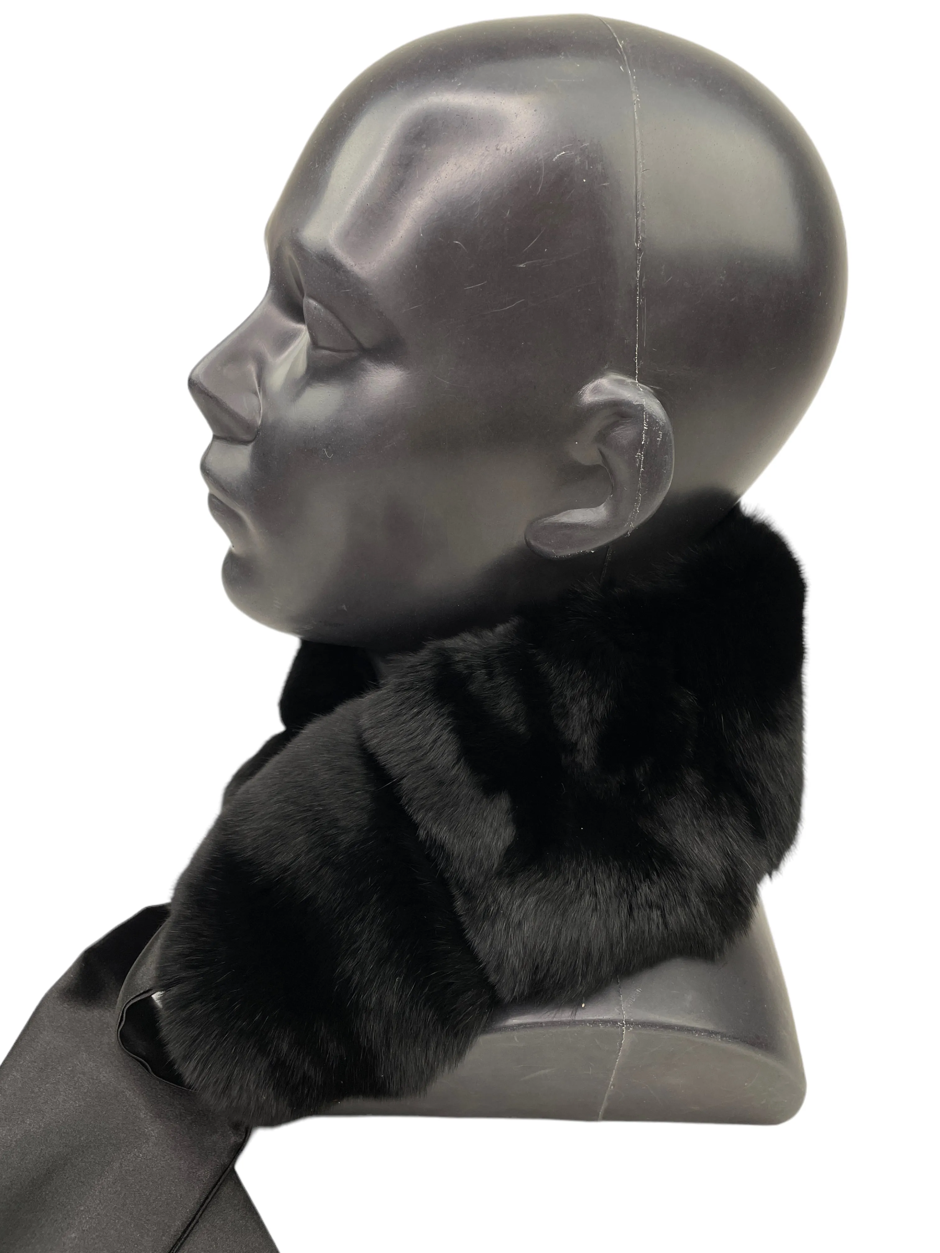 Black Chinchilla Fur Collar