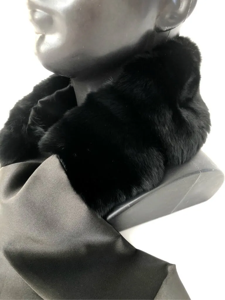 Black Chinchilla Fur Collar