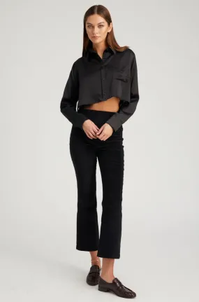 Black Corduroy Ankle Flare Pants