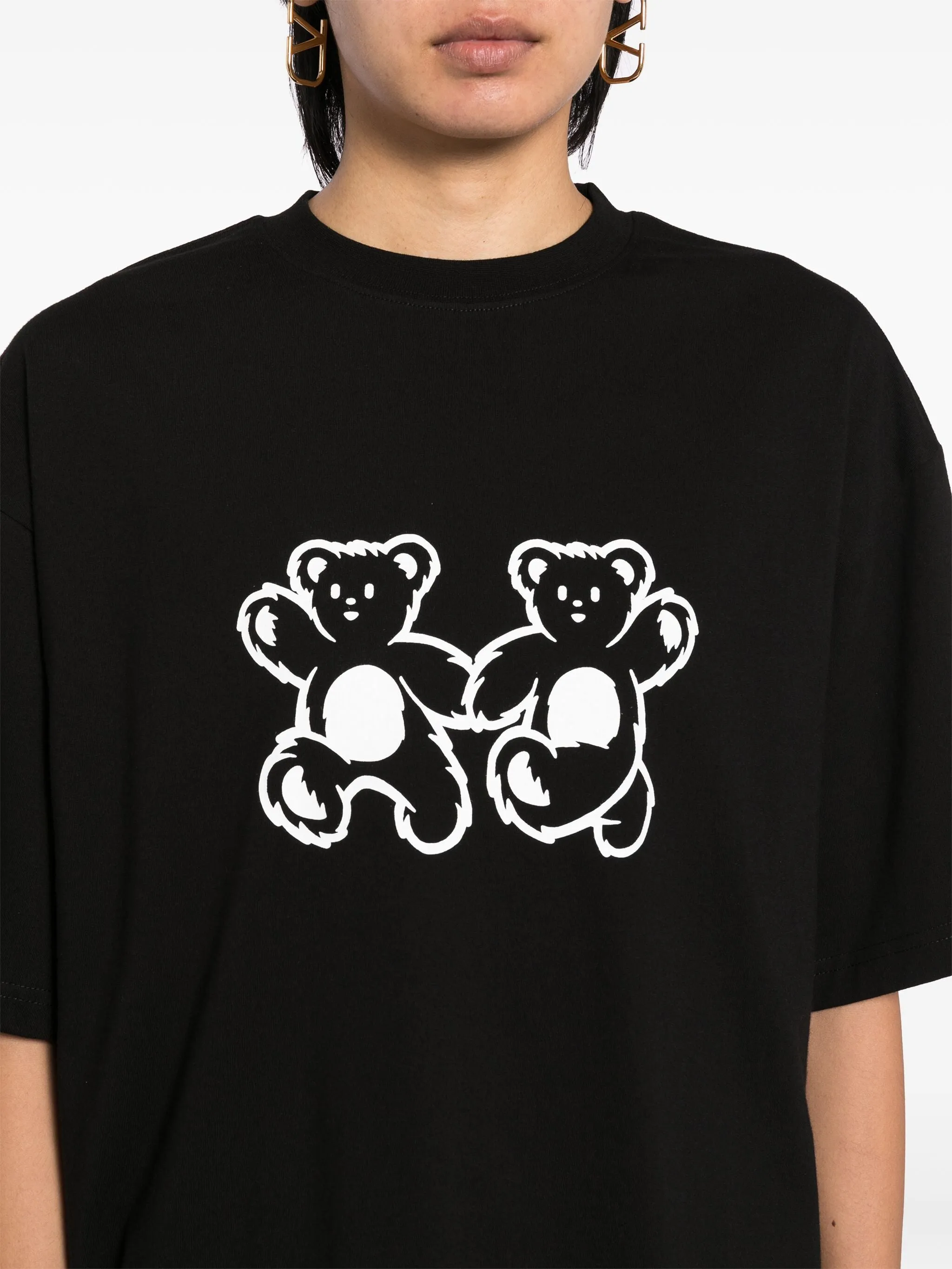 Black Teddy Bear Twins T-Shirt