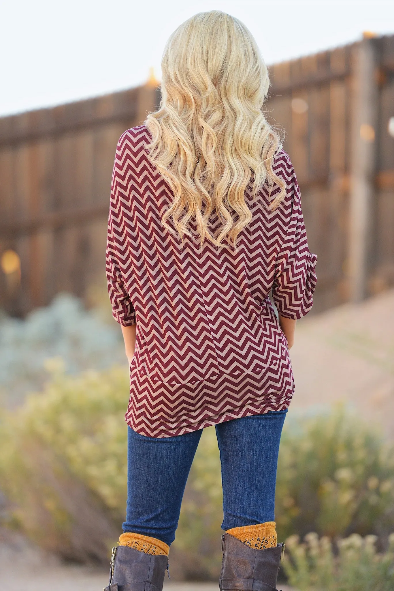 Bold And Determined Zig Zag Tunic - Burgundy