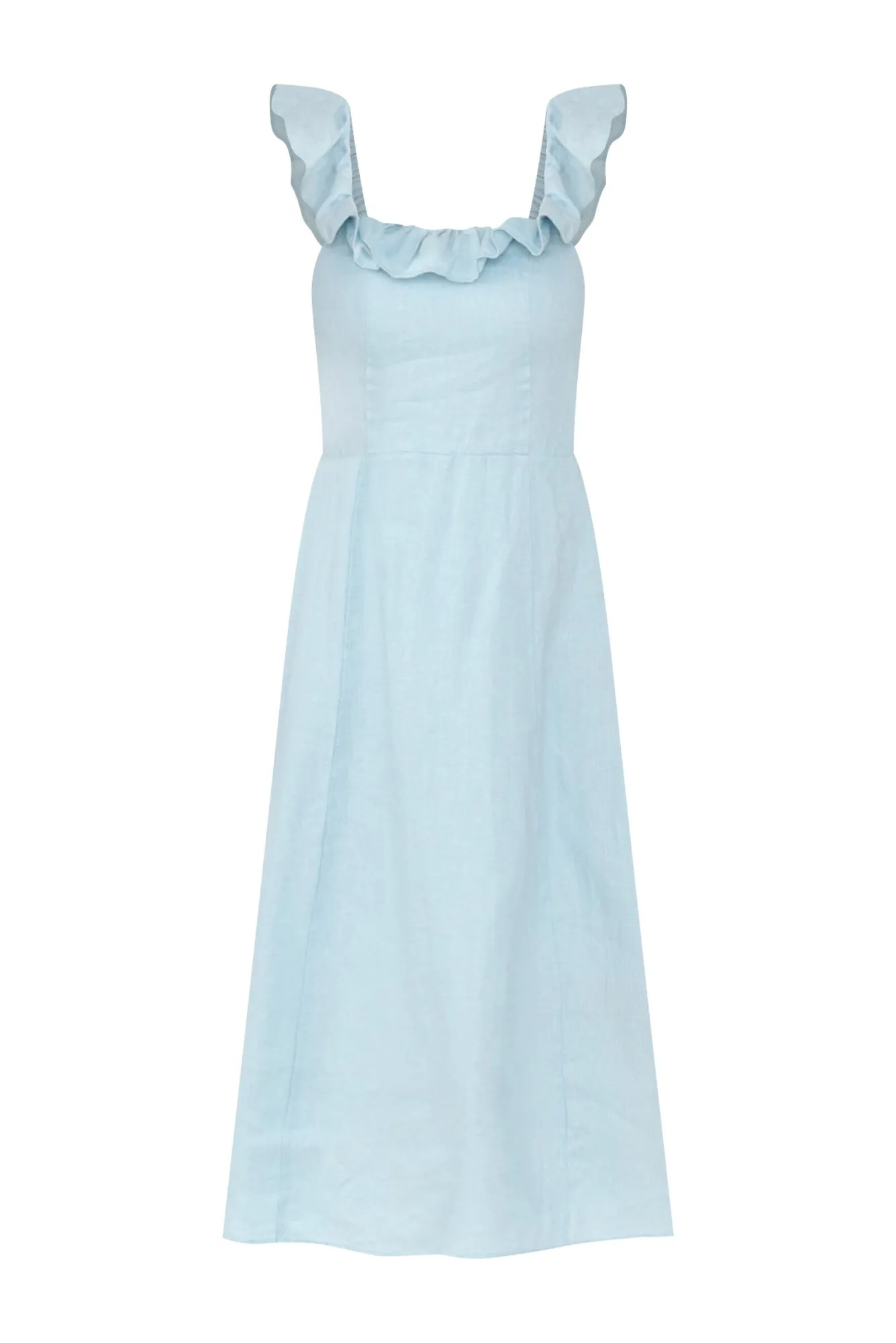 Bonifacio Blue Linen Blend Dress