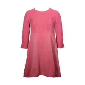 Bonnie Jean Big Girls Three Quarter Sleeved Full Fashioned Knit Sweater Dress