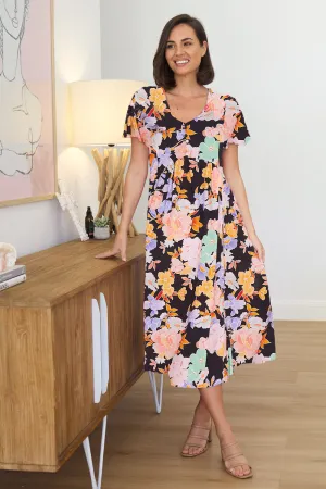 Brighton Dress - Peachy Floral