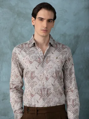 Brown Printed Shirt