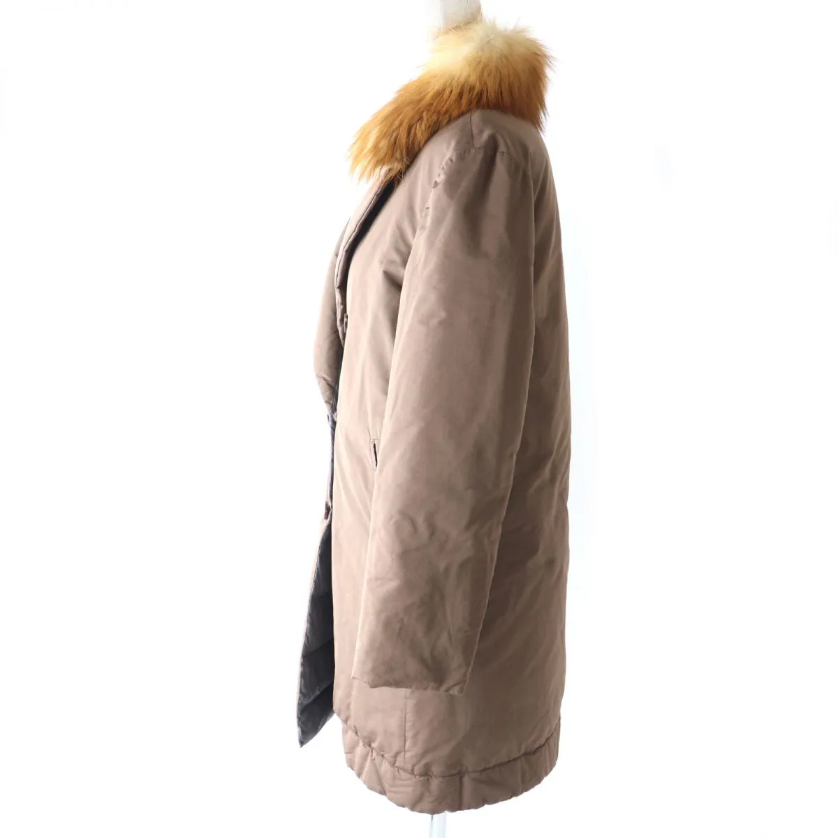 Brunello Cucinelli Reversible Down Coat with Fox Fur Collar