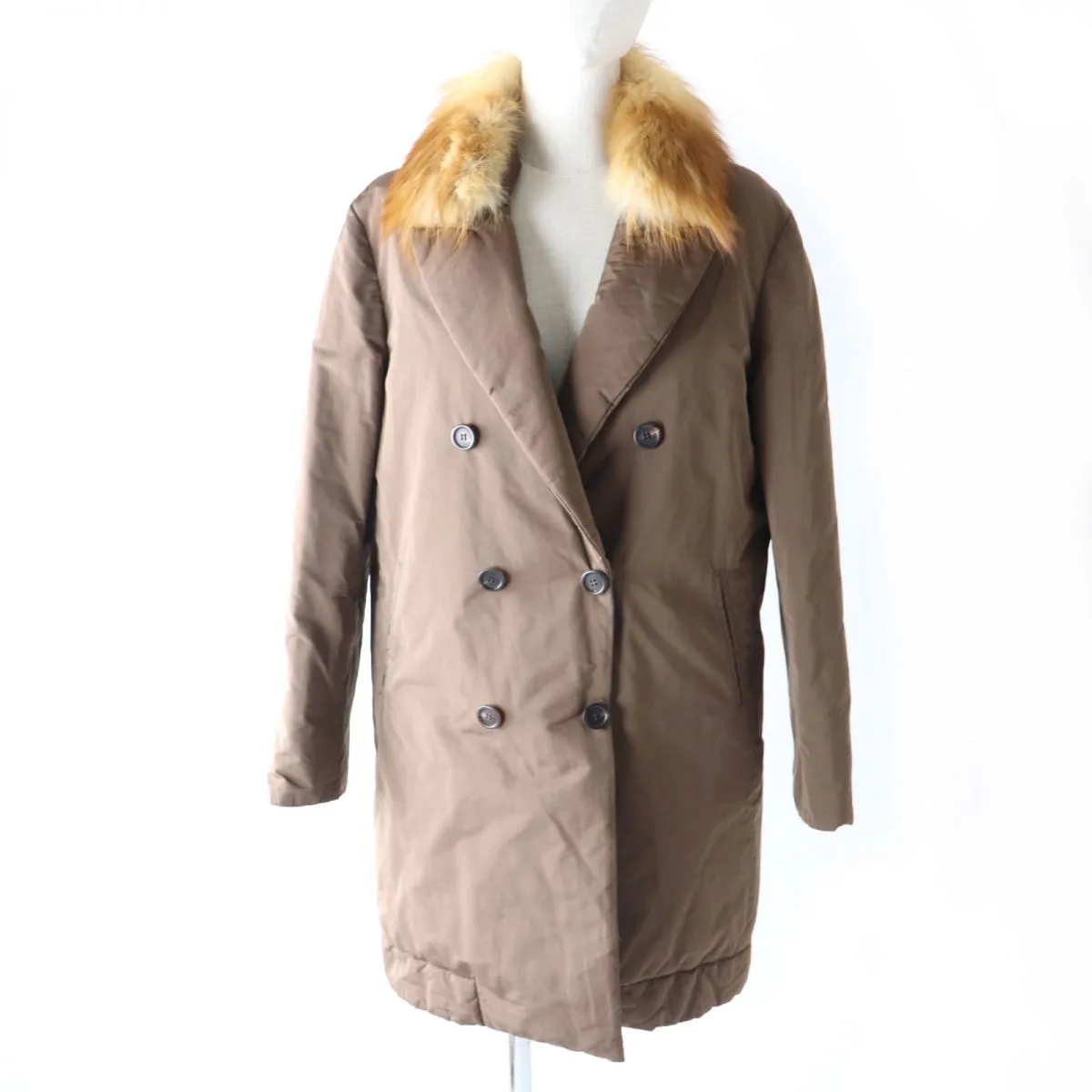 Brunello Cucinelli Reversible Down Coat with Fox Fur Collar