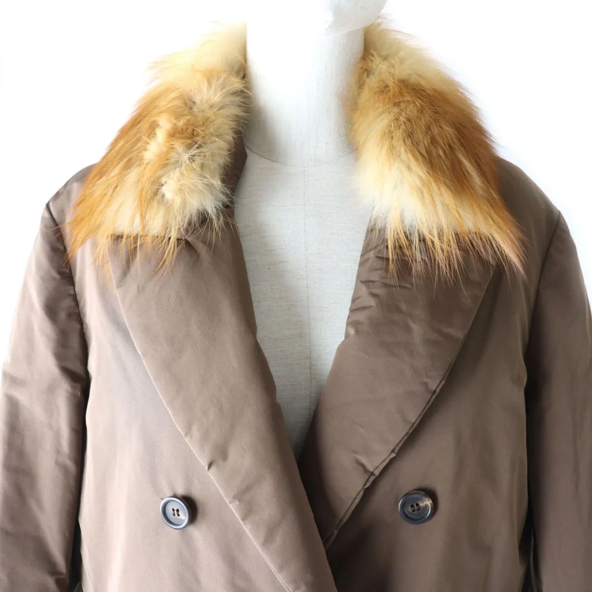 Brunello Cucinelli Reversible Down Coat with Fox Fur Collar