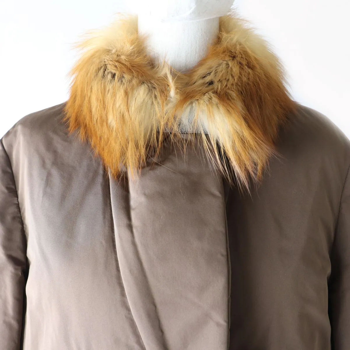 Brunello Cucinelli Reversible Down Coat with Fox Fur Collar