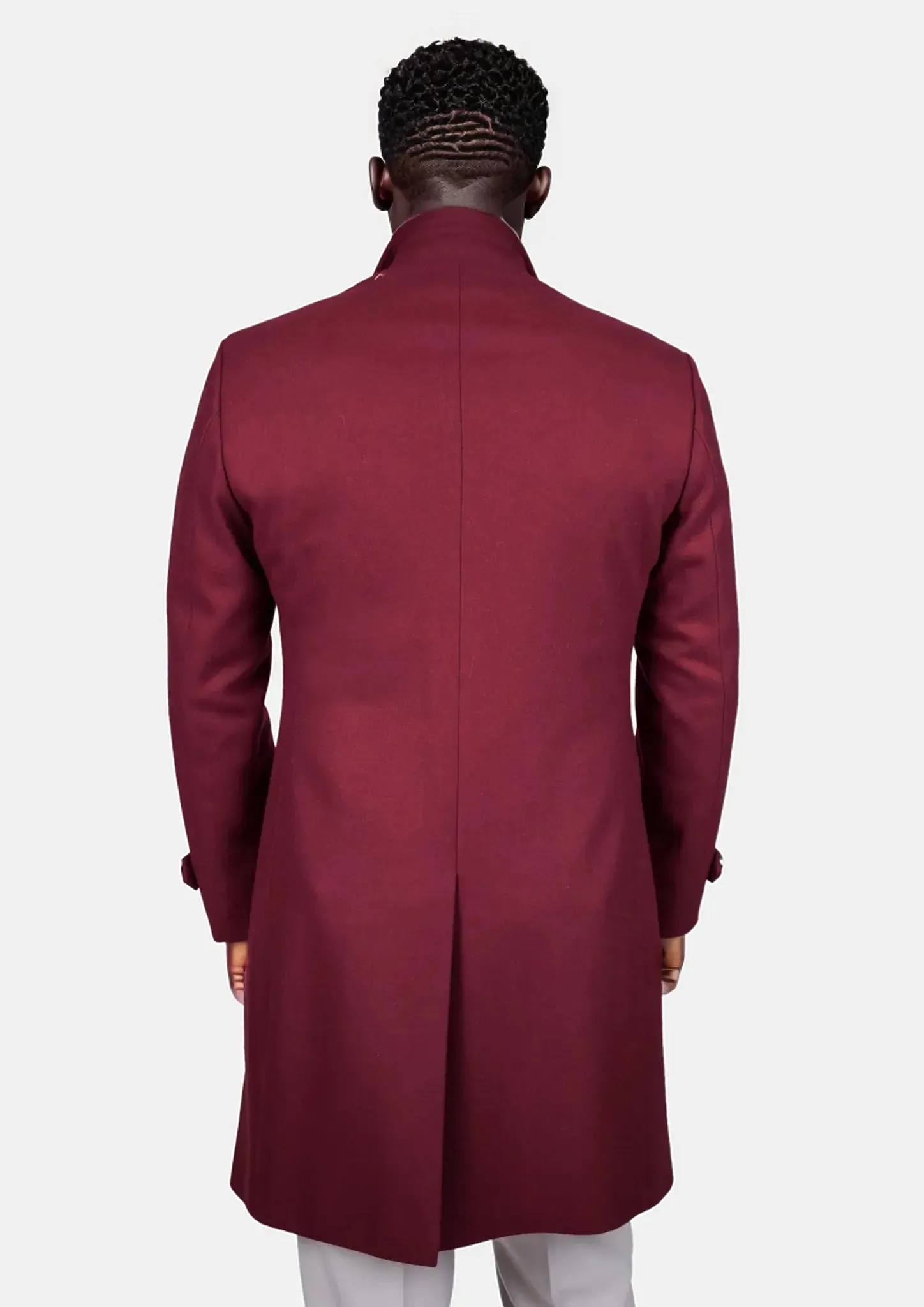 Burgundy Red Classic Overcoat