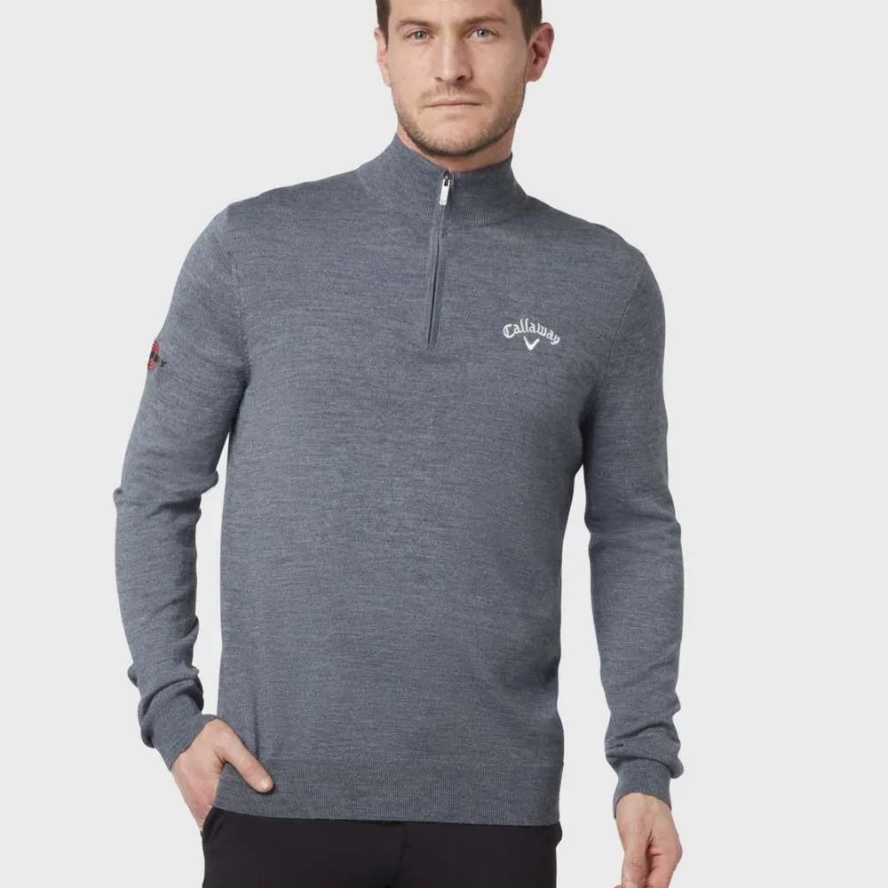 Callaway Blended Merino 1/4 Zip Mens Golf Sweater CGGF80M1 2024 - Steel Heather