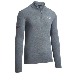 Callaway Blended Merino 1/4 Zip Mens Golf Sweater CGGF80M1 2024 - Steel Heather